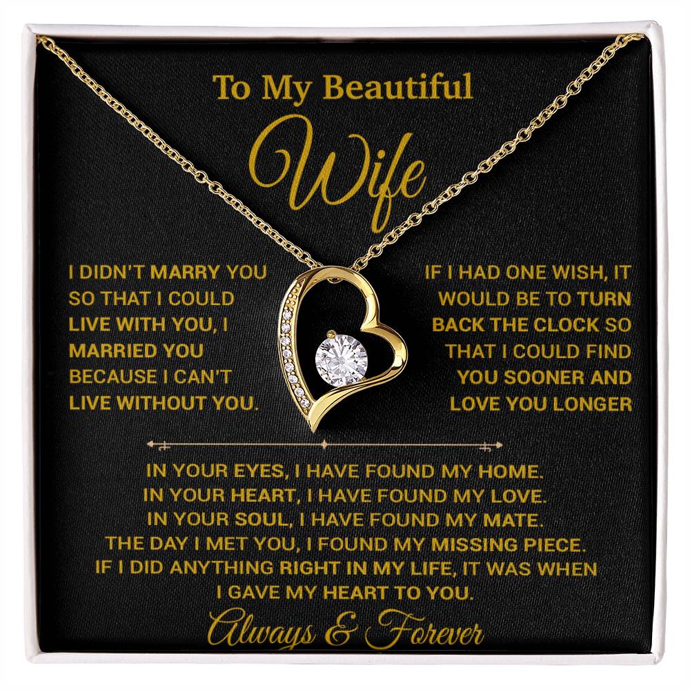 To My Wife Necklace, Christmas Gifts For Women, Anniversary Gift For Wife 12_9_Gold