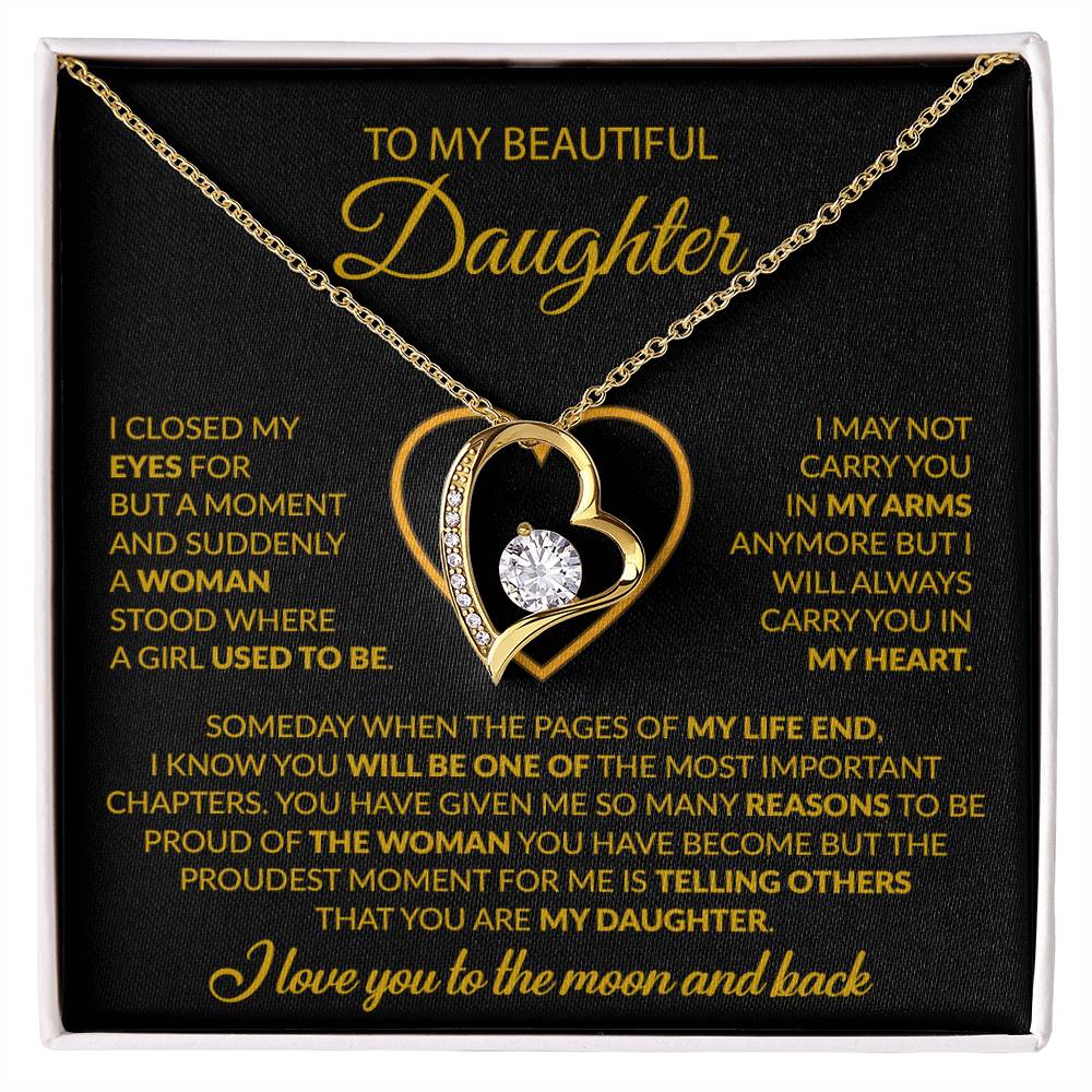 To My Daughter Necklace, Gift For Daughter From Dad, Daughter Father Necklace 9_12_Gold