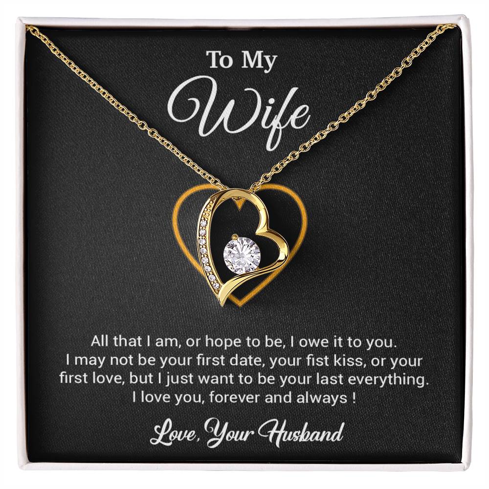 To My Wife Necklace, Gift For Wife, Anniversary Gift For Wife, Necklace For Wife 24_3_Black
