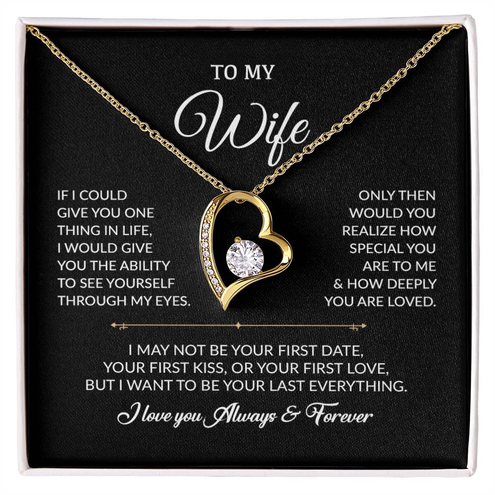 To My Wife Necklace, Gift For Wife, Anniversary Gift For Wife, Necklace For Wife 30_7_Black