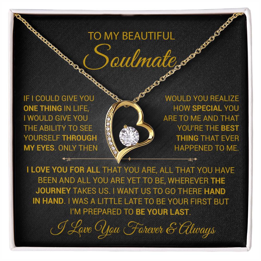 To My Soulmate Necklace, Gift For Wife Girlfriend From Husband, Christmas Gift 9_9_Gold