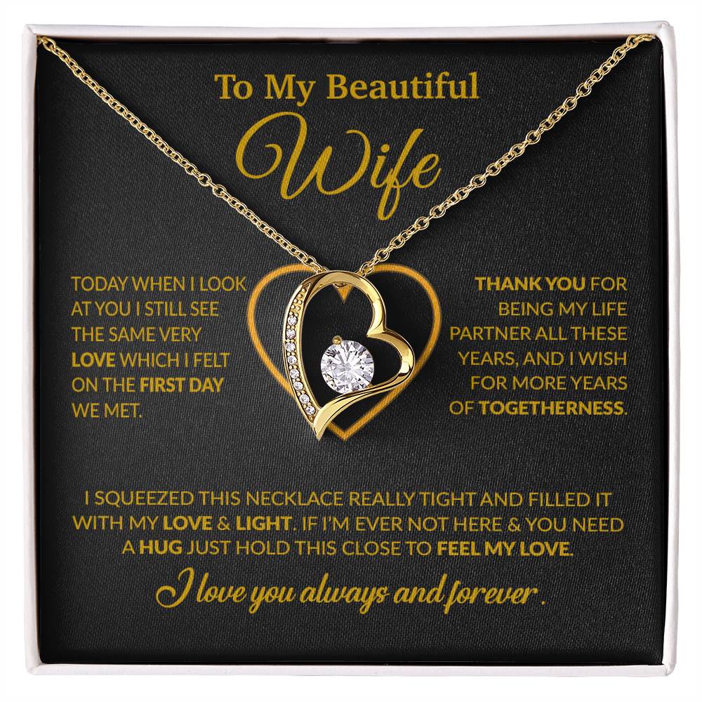 To My Wife Necklace, Christmas Gifts For Women, Anniversary Gift For Wife 9_12_Gold