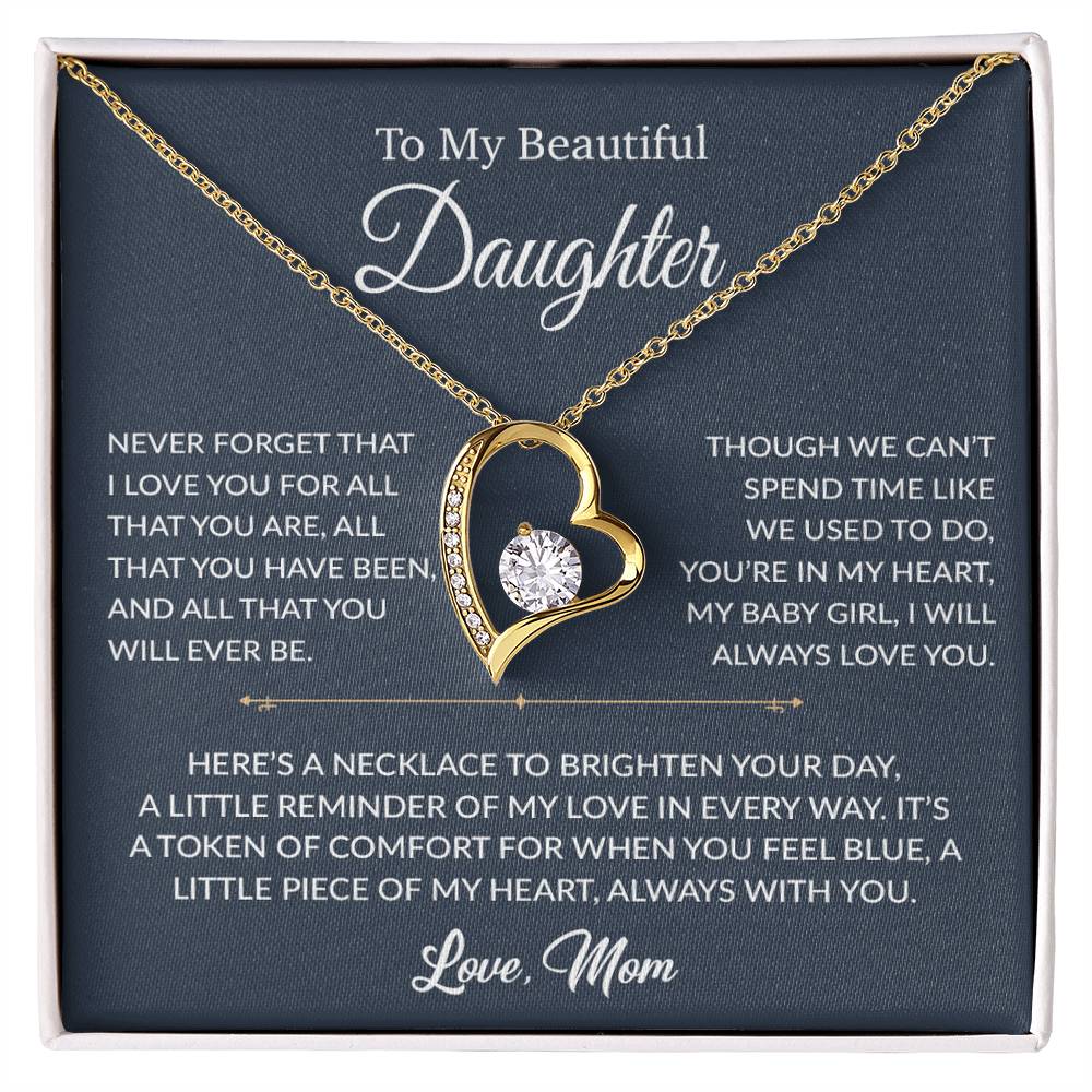 To My Daughter Necklace, Gift for Daughter from mom, Daughter mother Necklace 27_6_Blue
