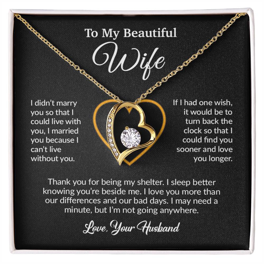 To My Wife Necklace, Gift For Wife, Anniversary Gift For Wife, Necklace For Wife 13_6_Black