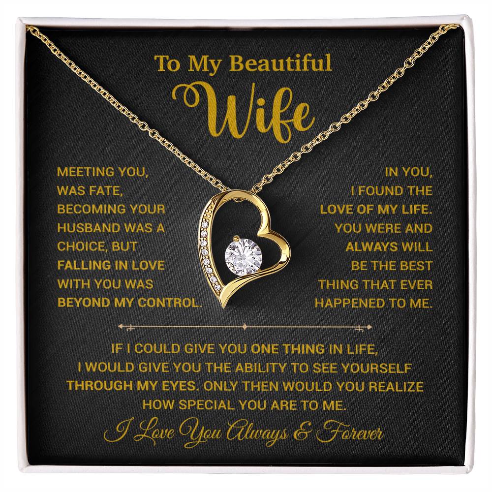 To My Wife Necklace, Wife Gift From Husband, Wife Husband Necklace, Christmas Gift 20_9_Gold