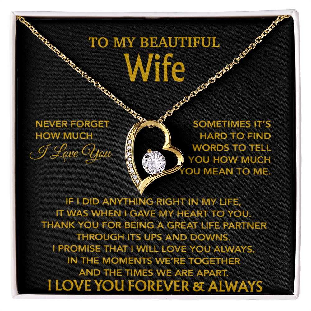 To My Wife Necklace, Christmas Gifts For Wife, Anniversary Cute Gift For Wife_Gold_20_8