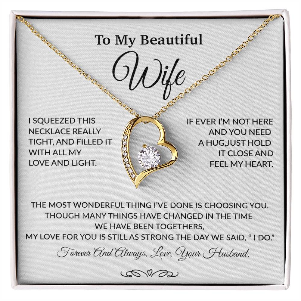 To My Wife Necklace, Gift For Wife, Anniversary Gift For Wife, Necklace For Wife 27_9_White