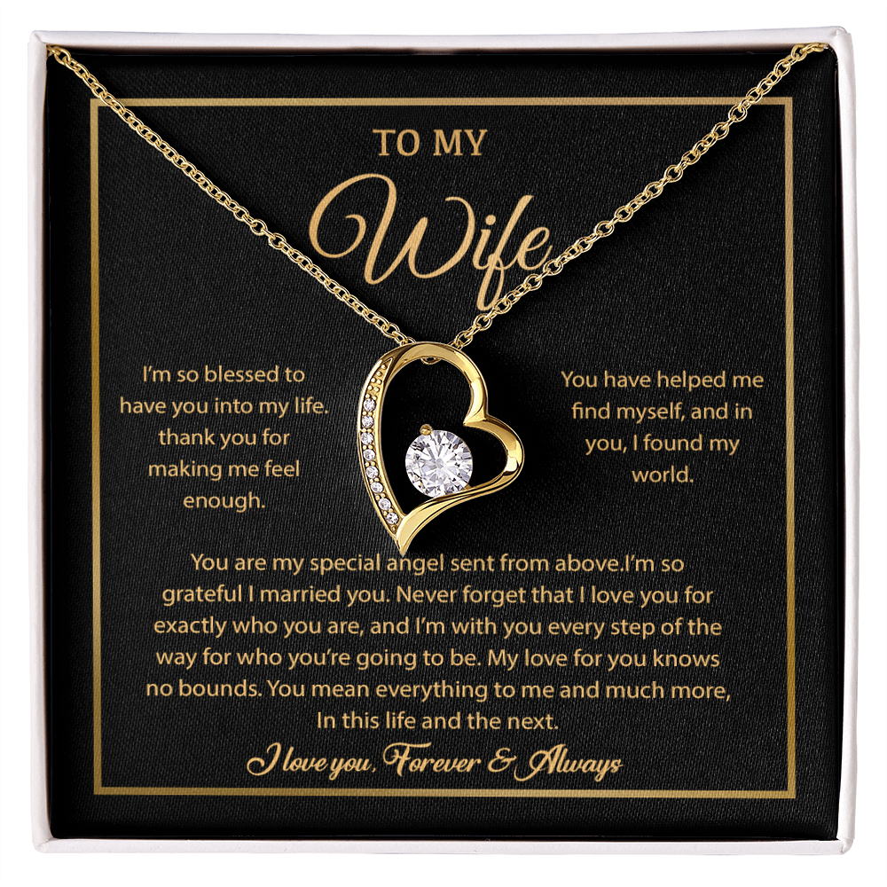 To My Wife Necklace, Gift For Wife, Anniversary Gift For Wife, Necklace For Wife 21_7_Gold