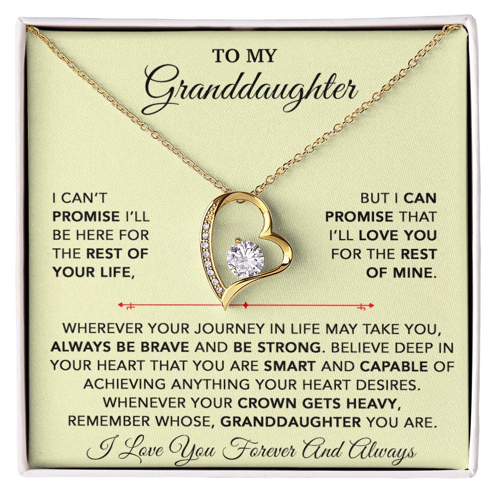 To My Granddaughter Necklace, Granddaughter Gift from Grandpa, Christmas Gift 28_9_Gold