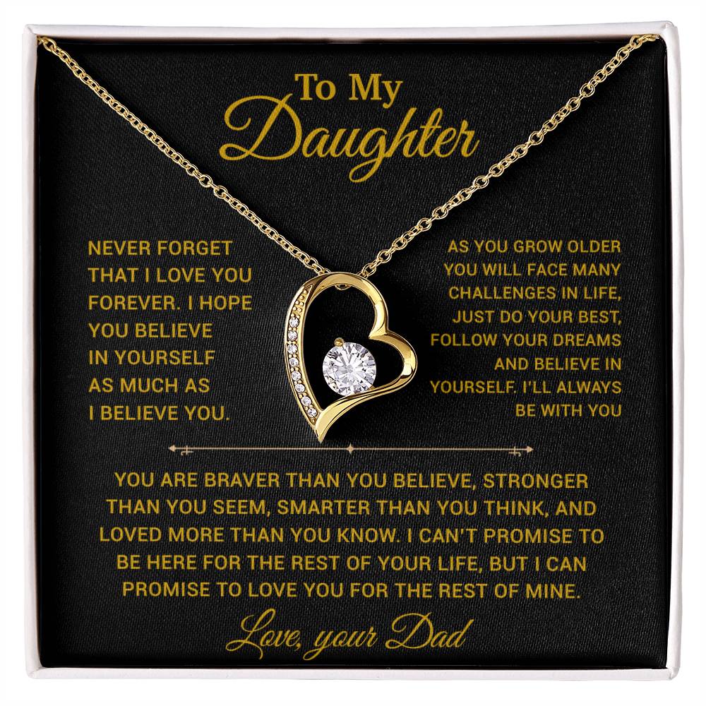 To My Daughter Necklace, Gift for Daughter from Dad, Father Daughter Necklace 15_2_Gold