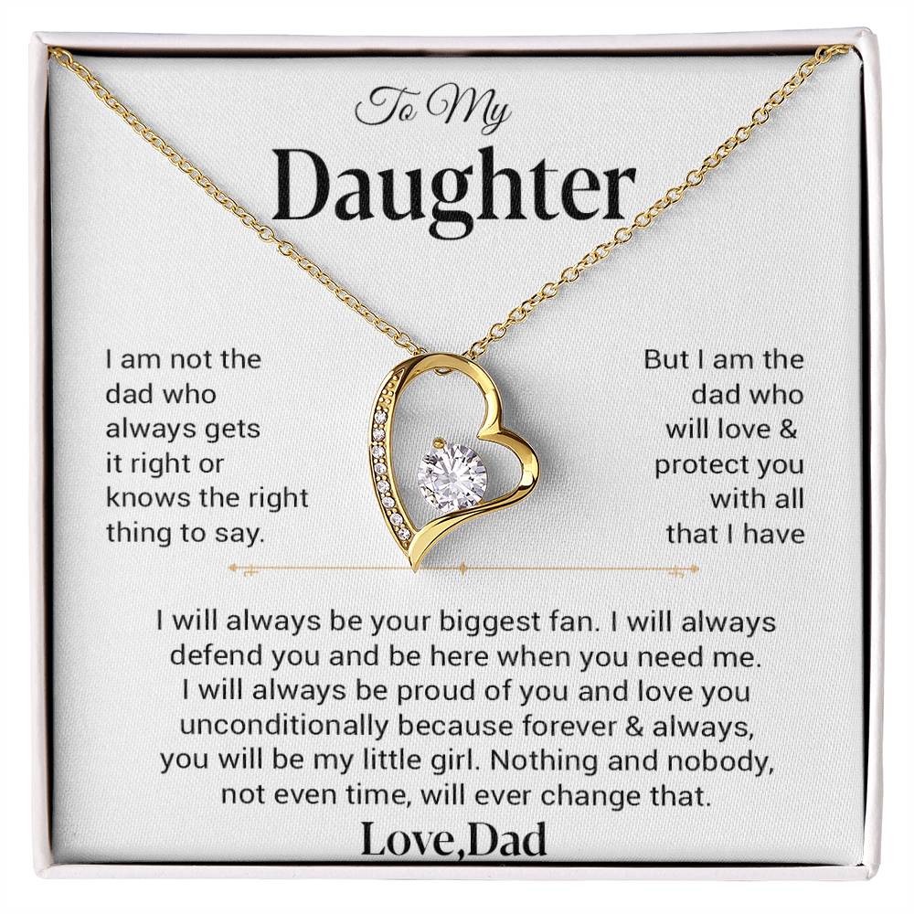 To My Daughter Necklace, Gift for Daughter from Dad, Father Daughter Necklace 21_11_White