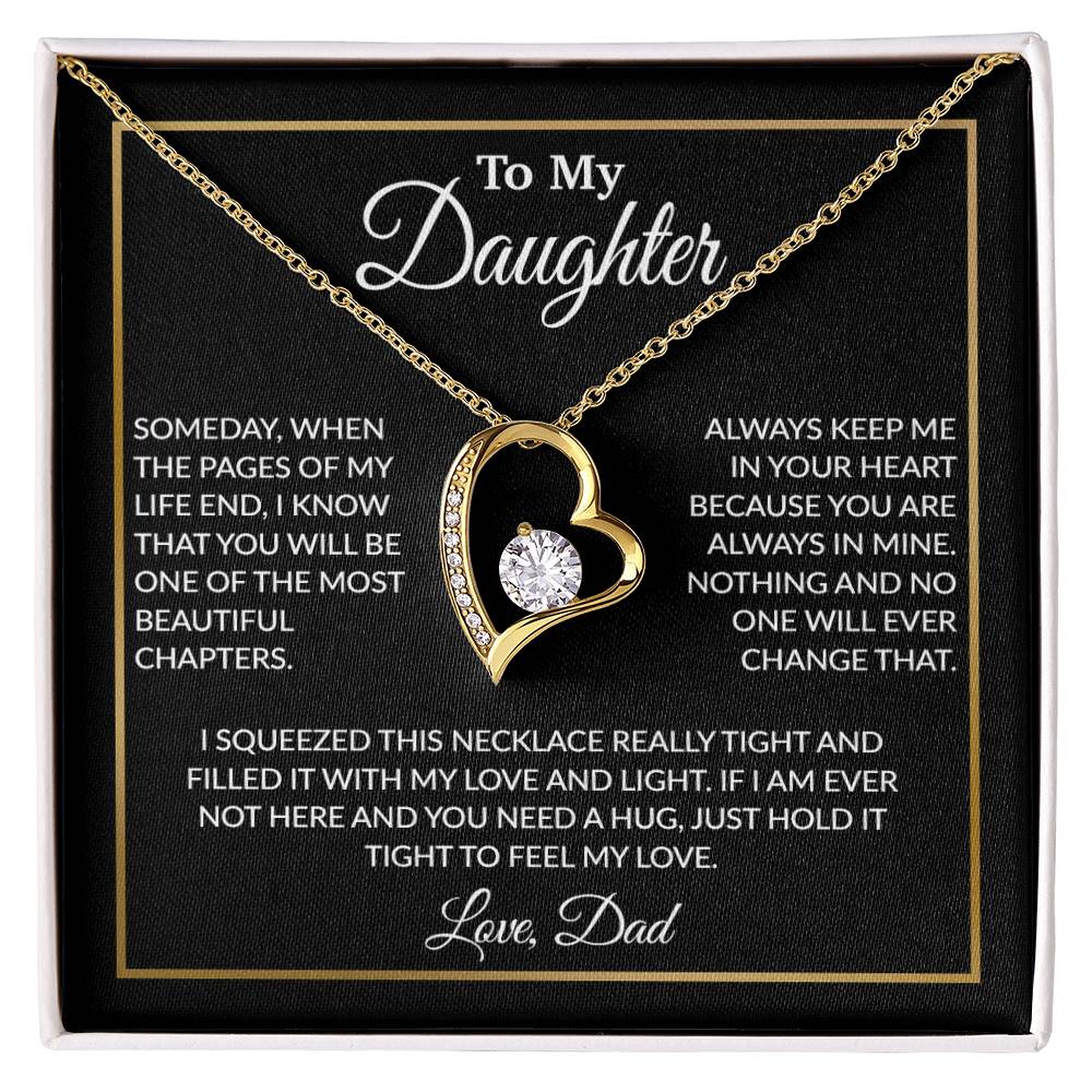 To My Daughter Necklace, Gift For Daughter From Dad, Daughter Father Necklace 5_12_Black