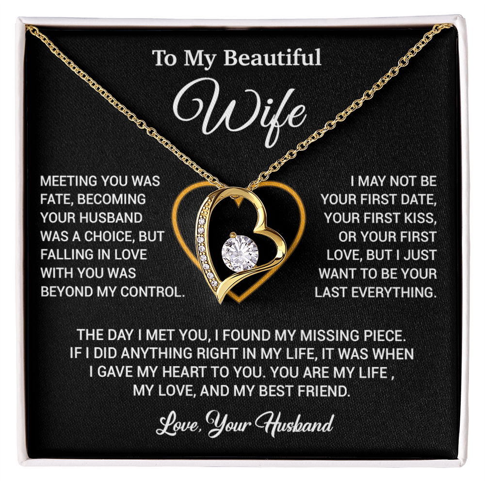 To My Wife Necklace, Gift For Wife, Anniversary Gift For Wife, Necklace For Wife 3_2_Black