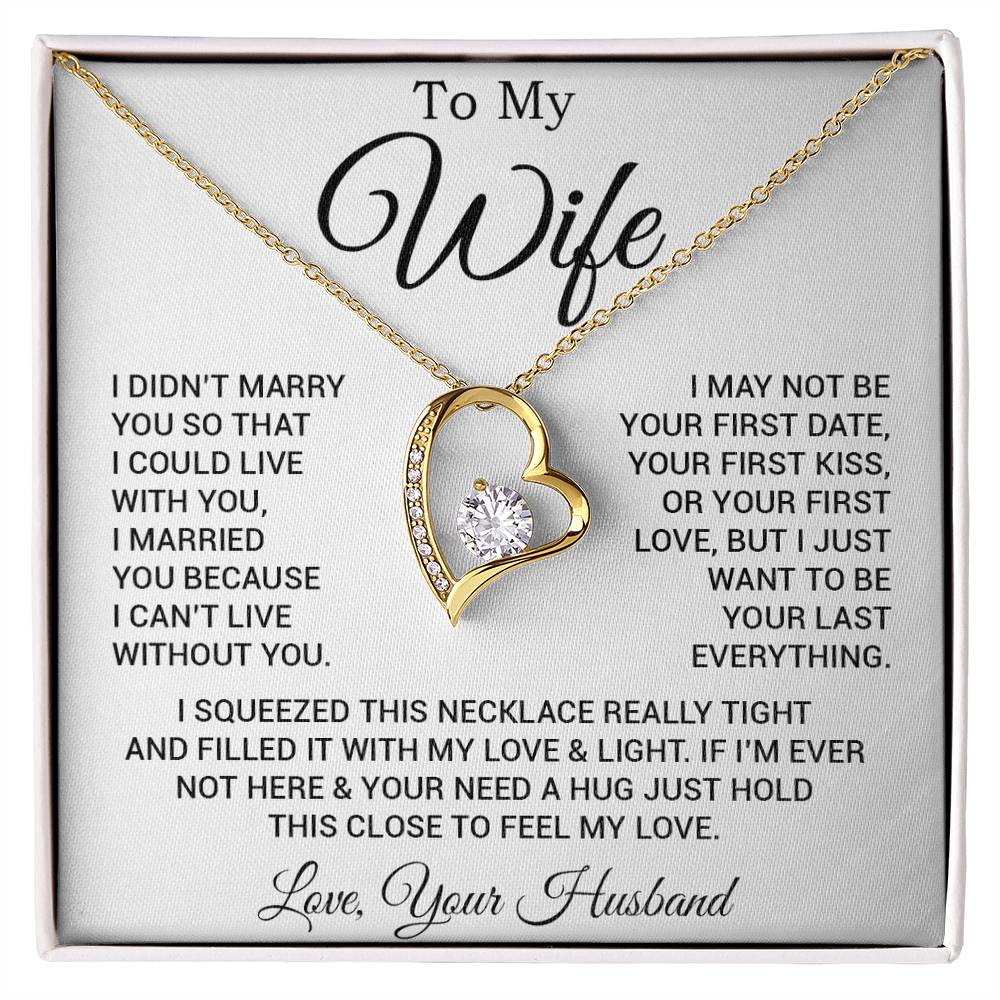 To My Wife Necklace, Gift For Wife, Anniversary Gift For Wife, Necklace For Wife 25_2_White