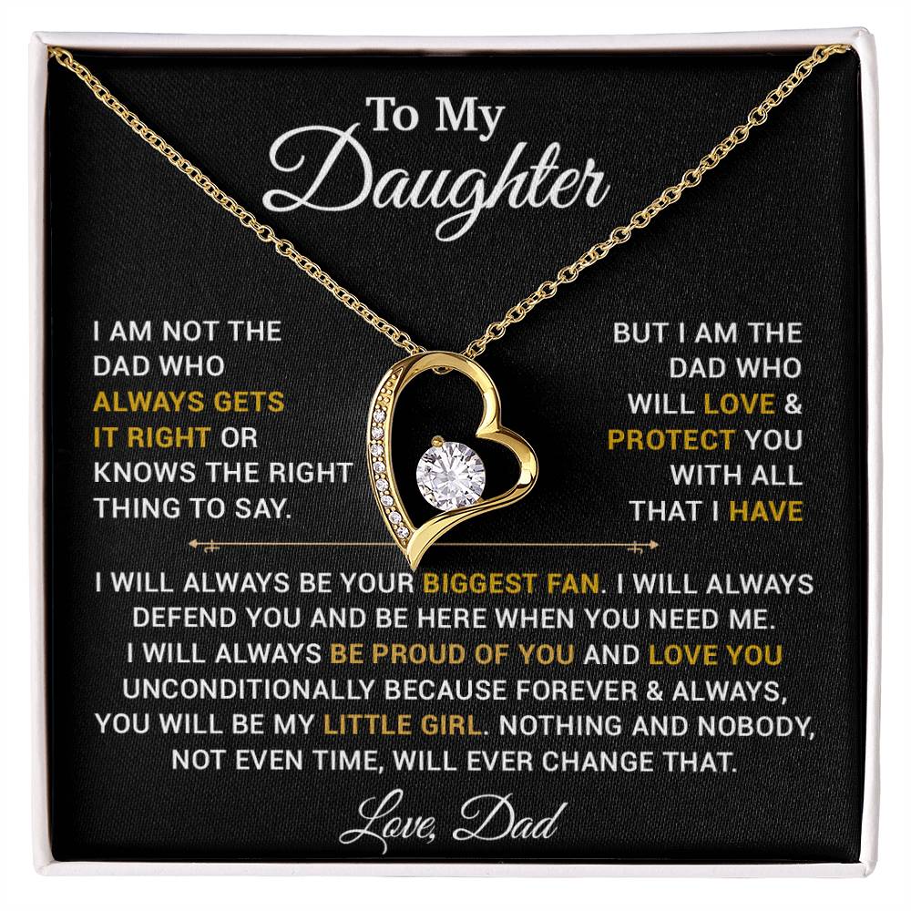 To My Daughter Necklace, Gift for Daughter from Dad, Father Daughter Necklace 4_4_Gold