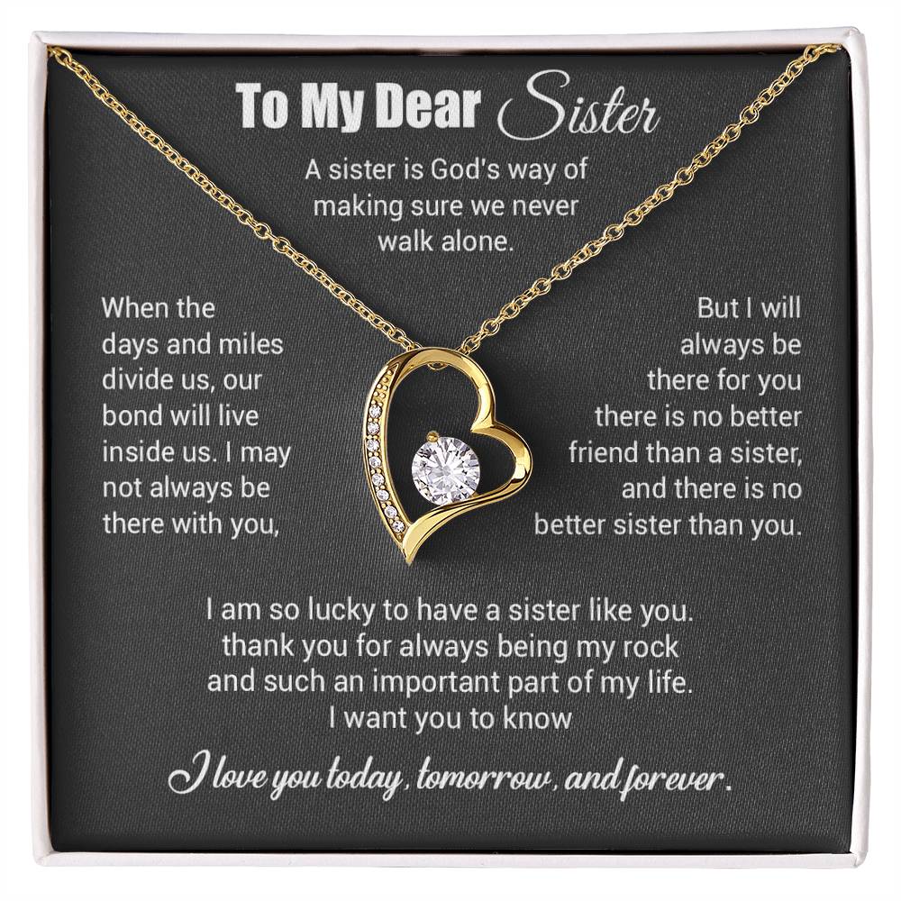 To My Sister Necklace, Brother to Sister, Birthday gift For Sister from Brother 3_4_Gray