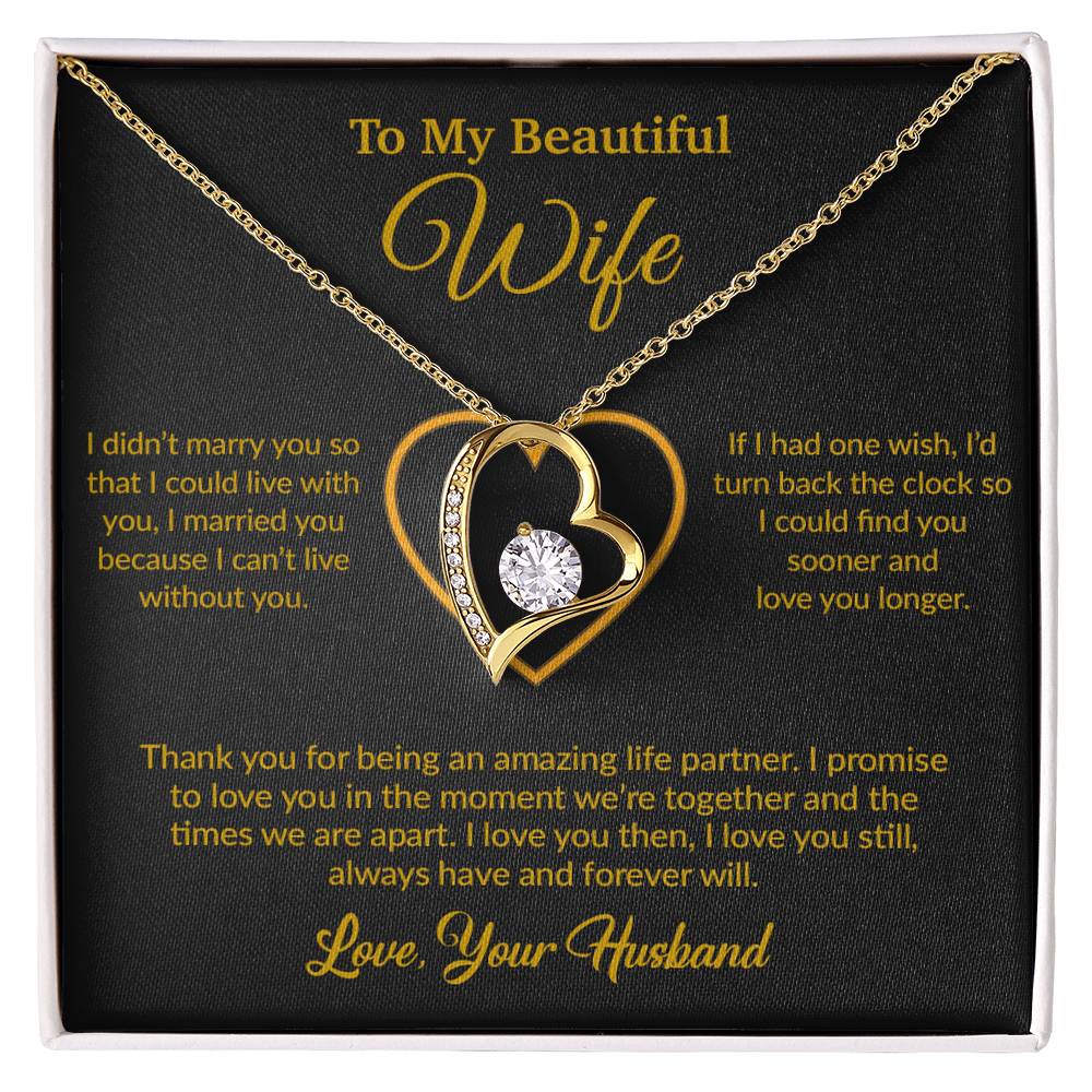 To My Wife Necklace, Gift For Wife, Anniversary Gift For Wife, Necklace For Wife 12_6_Gold