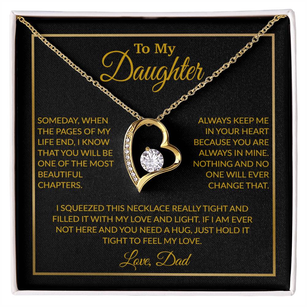 To My Daughter Necklace, Gift For Daughter From Dad, Daughter Father Necklace 4_12_Gold