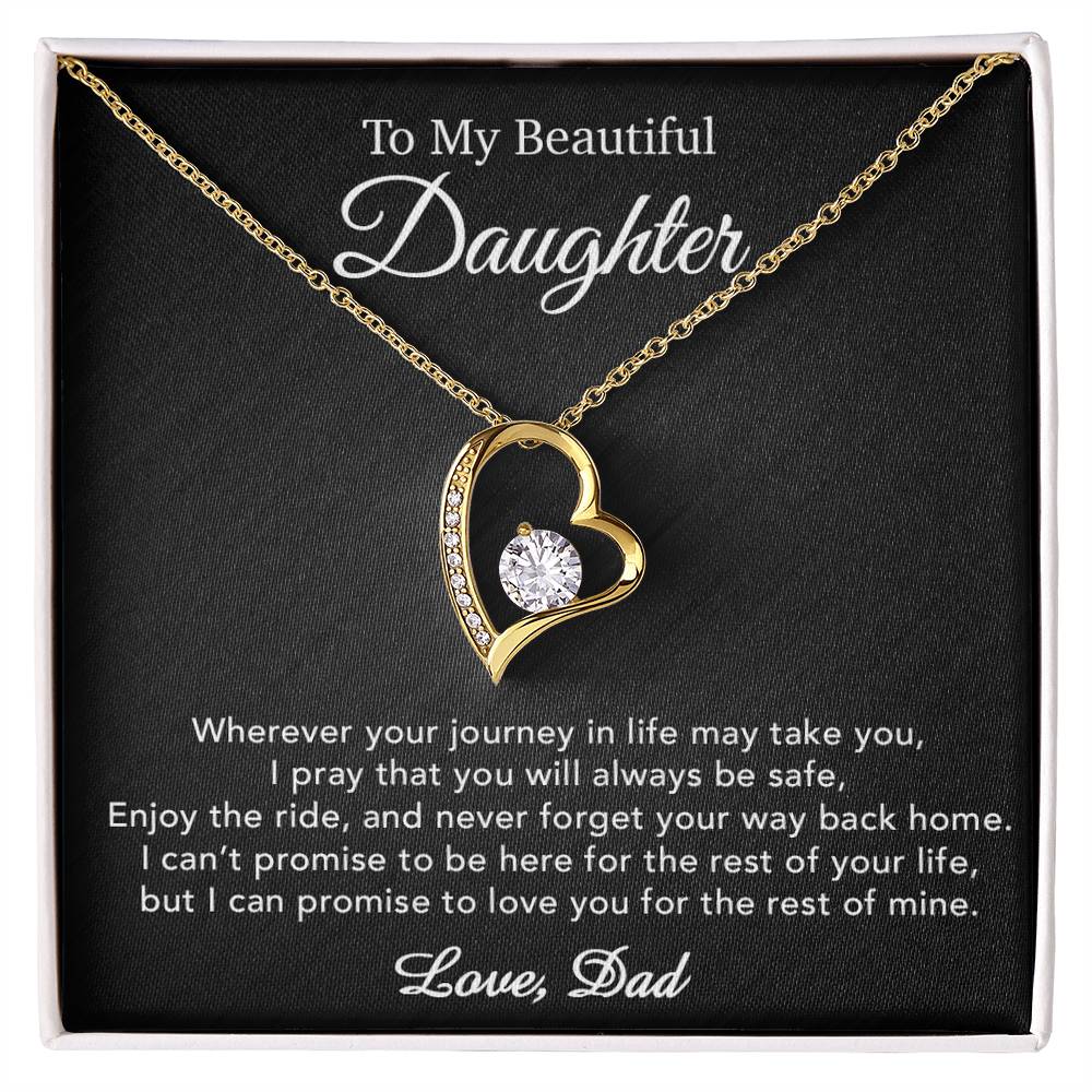 To My Daughter Necklace, Gift for Daughter from Dad, Father Daughter Necklace 21_5_Black