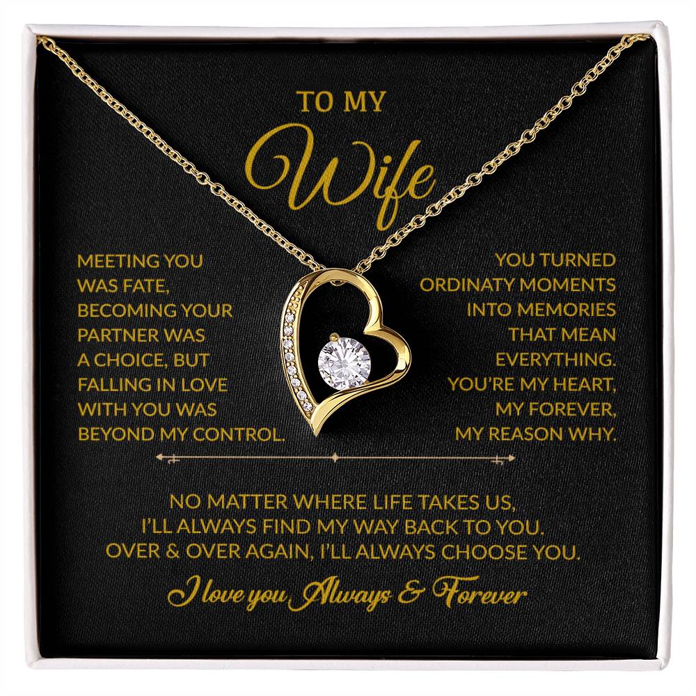 To My Wife Necklace, Gift For Wife, Anniversary Gift For Wife, Necklace For Wife 3_8_Gold