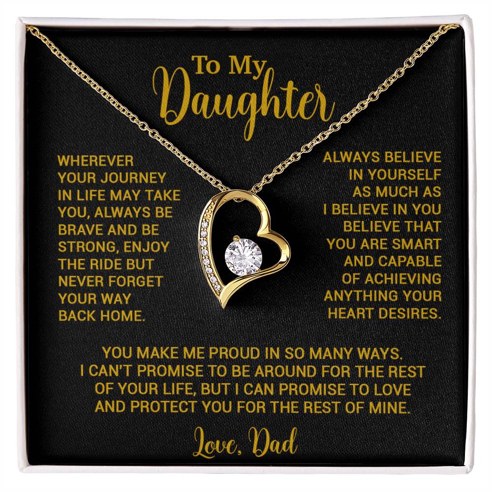 To My Daughter Necklace, Gift for Daughter from Dad, Father Daughter Necklace 3_6_Gold