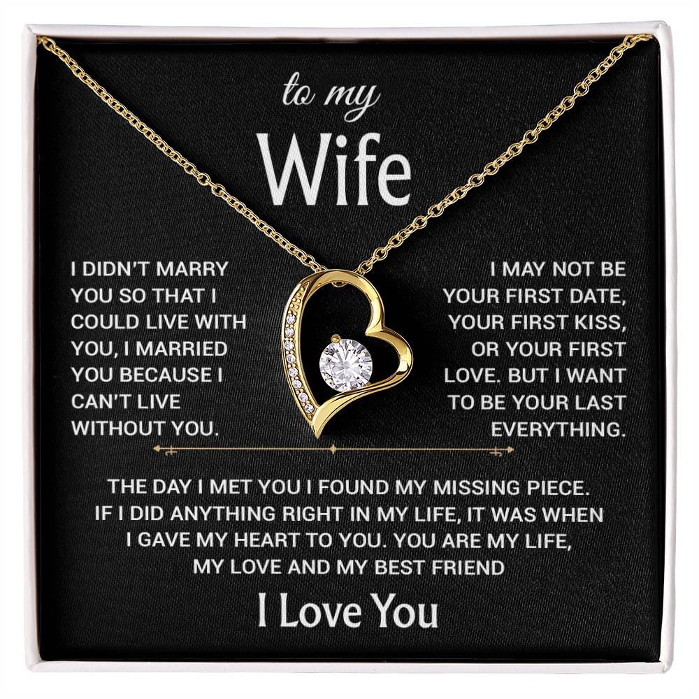 To My Wife Necklace, Christmas Gifts For Women, Anniversary Gift For Wife 16_12_Black