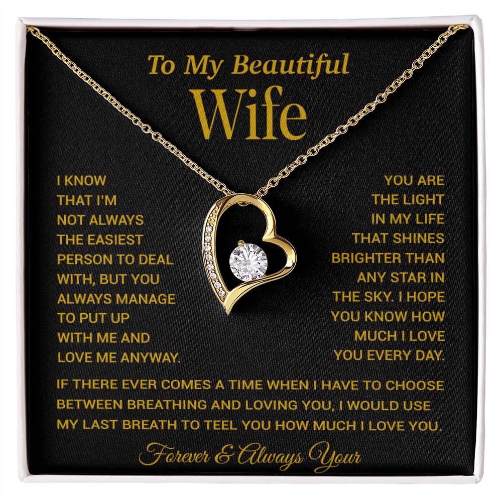To My Wife Necklace, Gift For Wife, Anniversary Gift For Wife, Christmas Gift 28_11_Gold
