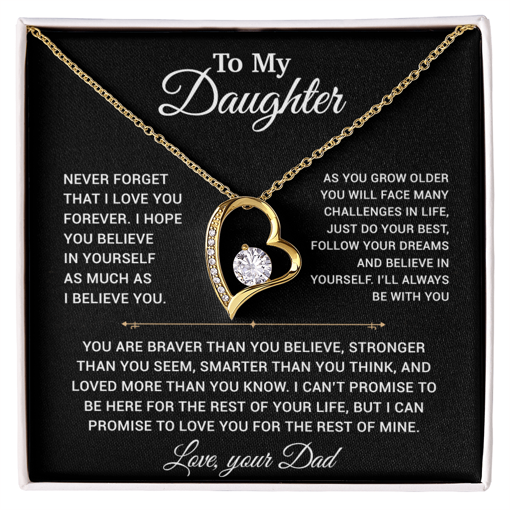 To My Daughter Necklace, Gift for Daughter from Dad, Father Daughter Necklace 15_2_Black