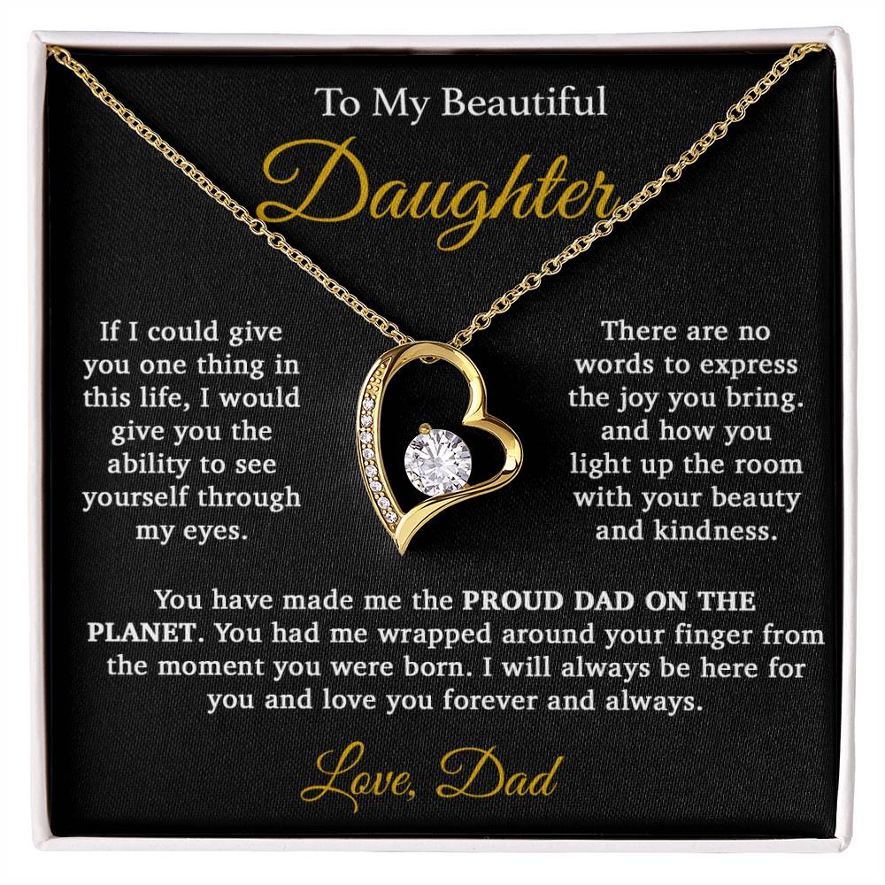 To My Daughter Necklace, Daughter Father Necklace, Daughter Gift From Dad333_Gold