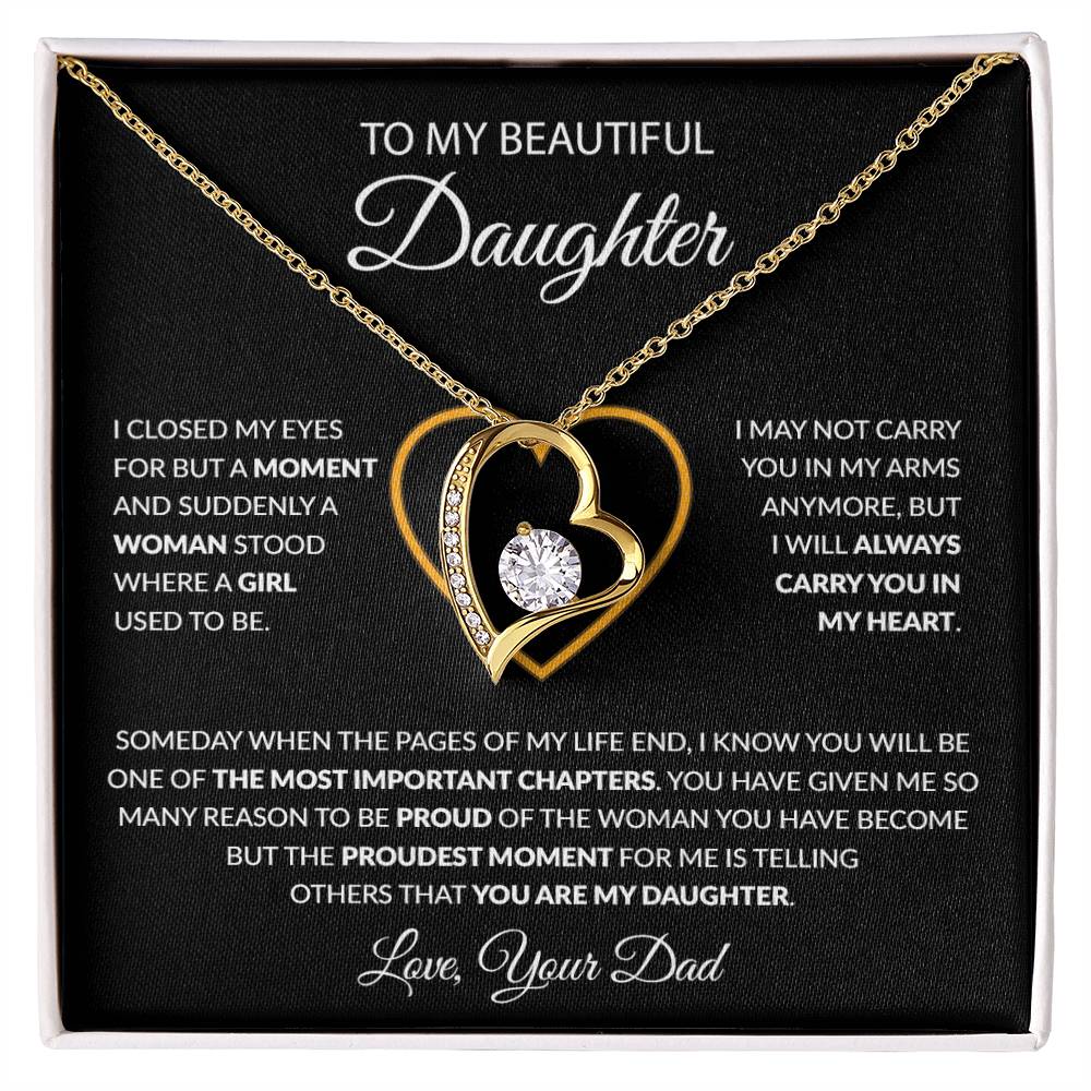 To My Daughter Necklace, Gift For Daughter From Dad, Daughter Father Necklace 8_12_Black
