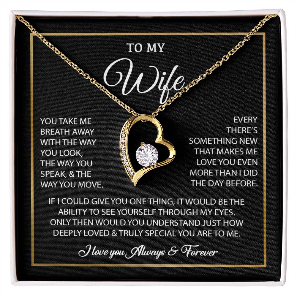 To My Wife Necklace, Gift For Wife, Anniversary Gift For Wife, Necklace For Wife 25_7_Black