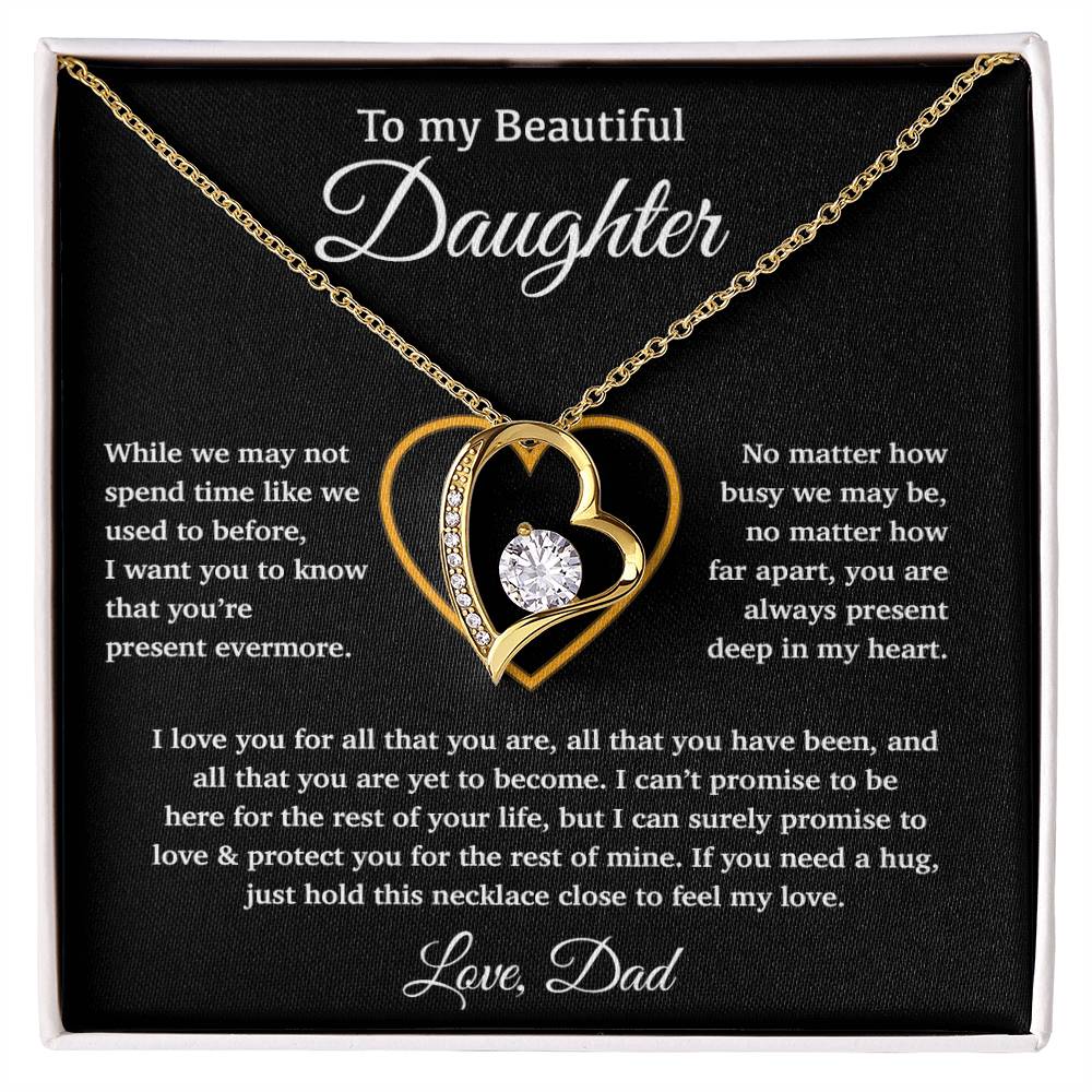 To My Daughter Necklace, Gift for Daughter from Dad, Father Daughter Necklace 11_6_Black
