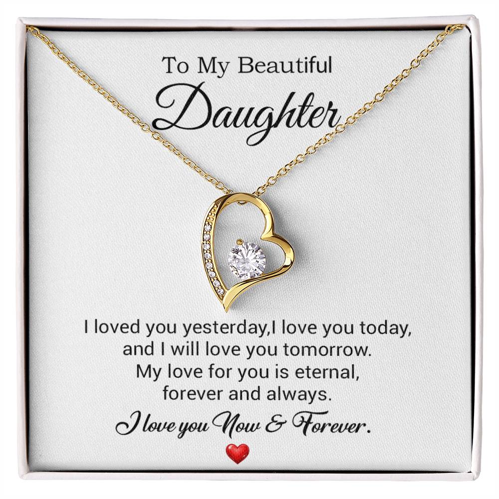 To My Daughter Necklace, Gift For Daughter From Dad, Daughter Father Necklace 30_7_White