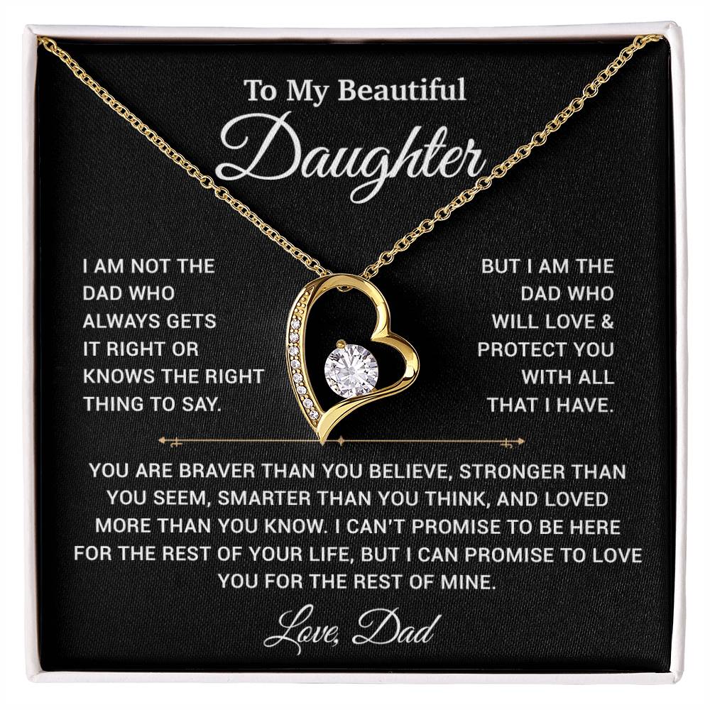To My Daughter Necklace, Gift for Daughter from Dad, Father Daughter Necklace 19_11_Black