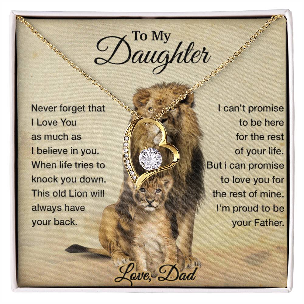 To My Daughter Necklace, Xmas Gift For Daughter From Dad, Daughter Father Lion