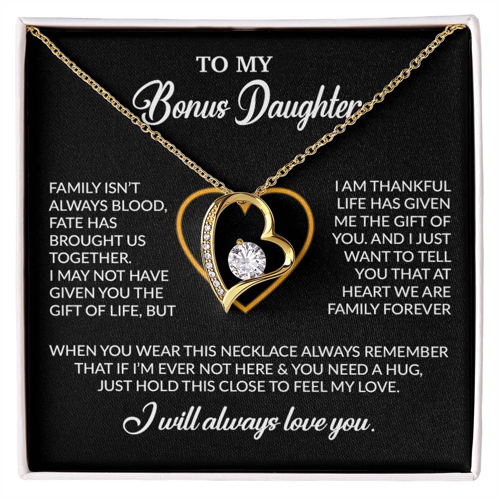 To My Bonus Daughter Necklace, Gift for Bonus Daughter, Step Daughter Birthday 24_12_Black