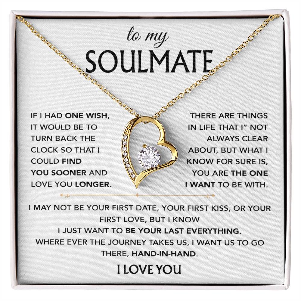 To My Soulmate Necklace Birthday, Anniversary,Valentine Gift for Wife,Girlfriend