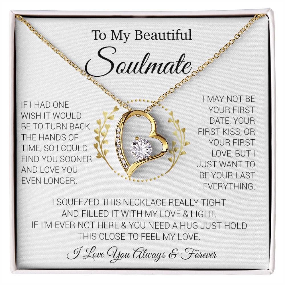 To My Soulmate Necklace, Gift For Soulmate, Anniversary Gift, Christmas Gift_White