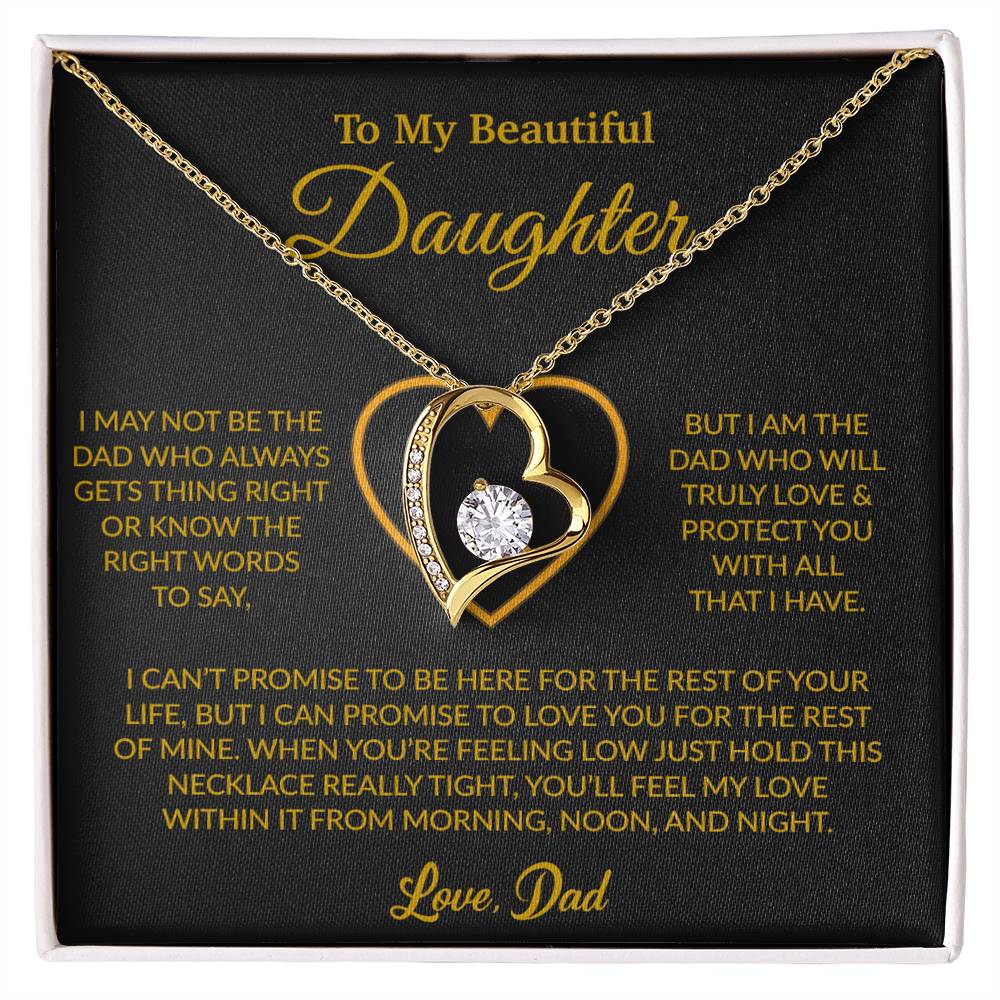 To My Daughter Necklace, Gift for Daughter from Dad, Father Daughter Necklace 16_6_Gold