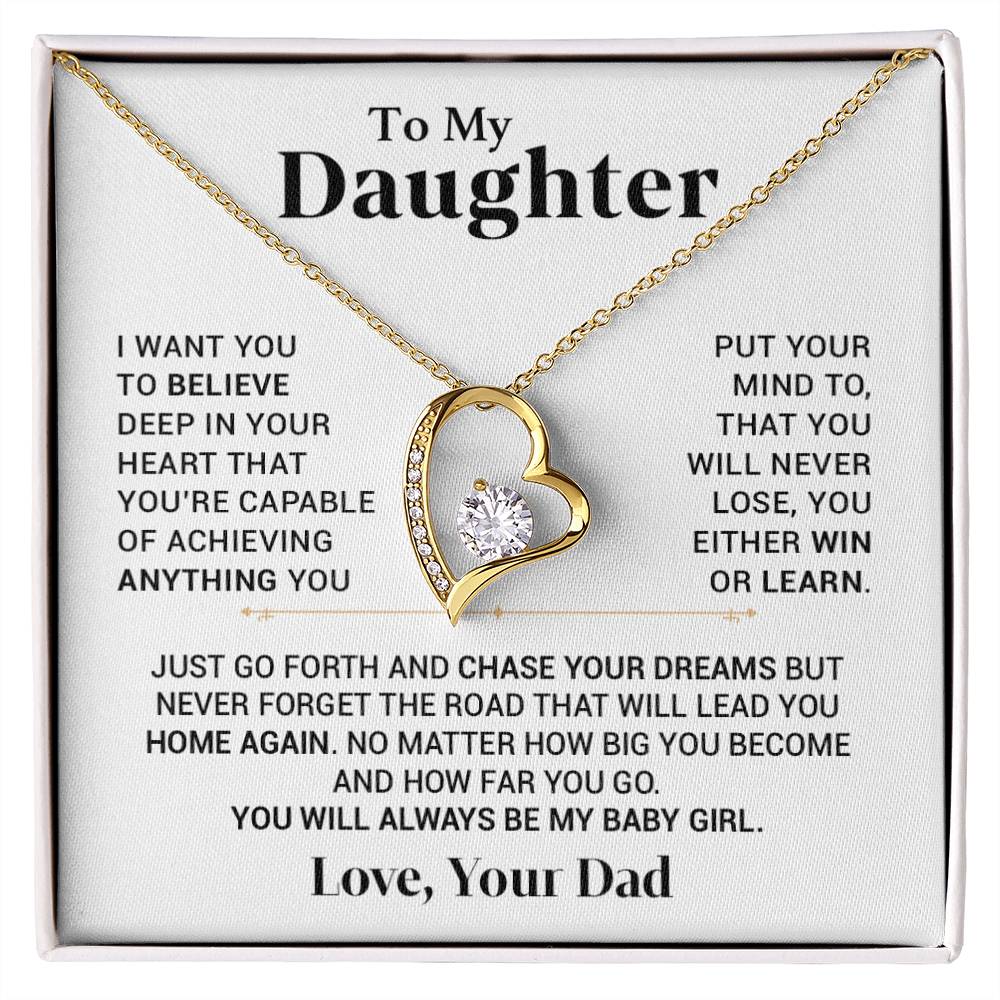 To My Daughter Necklace, Daughter Gift, Gift From Dad, Gift For Her77