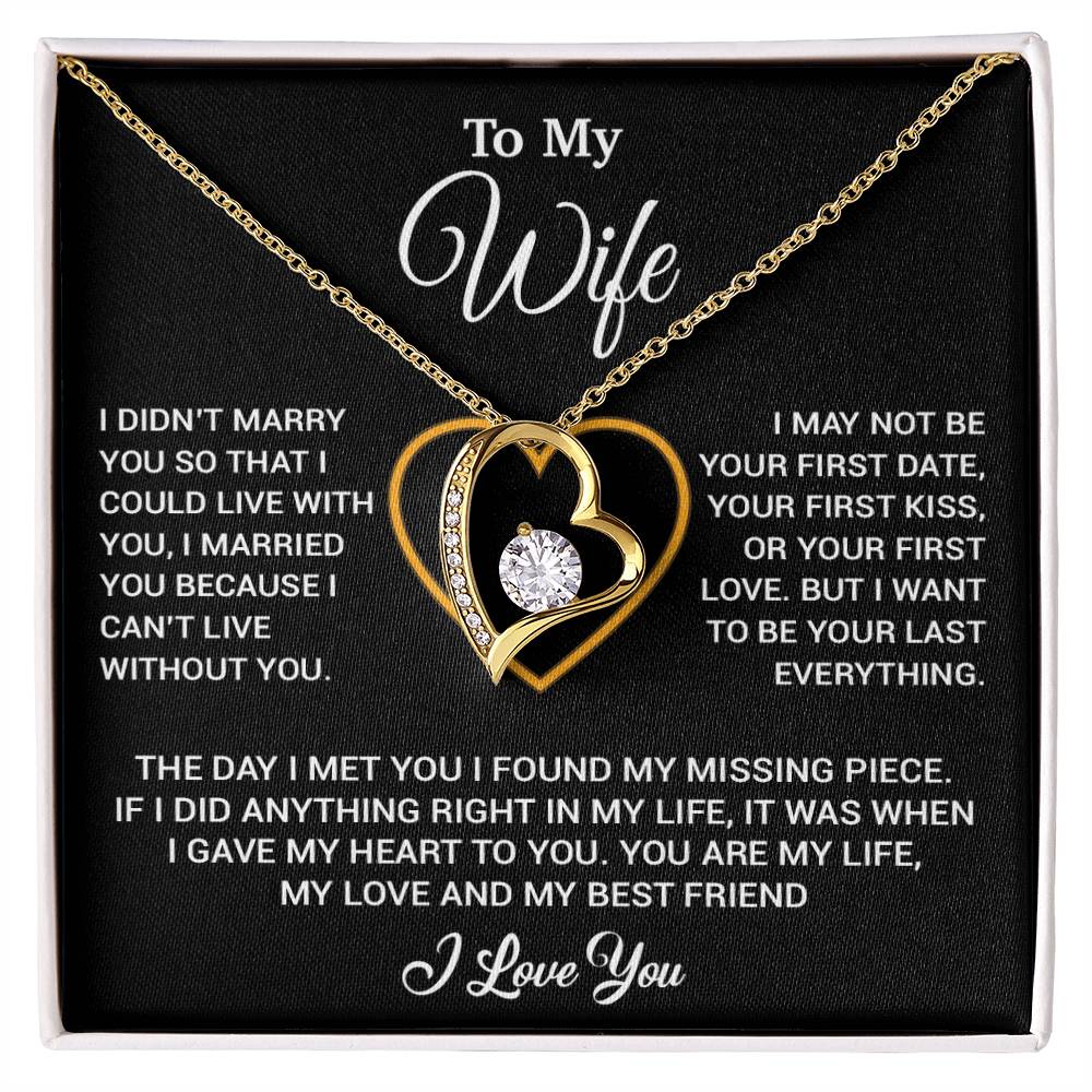 To My Wife Necklace, Christmas Gifts For Women, Anniversary Gift For Wife 18_12_Black