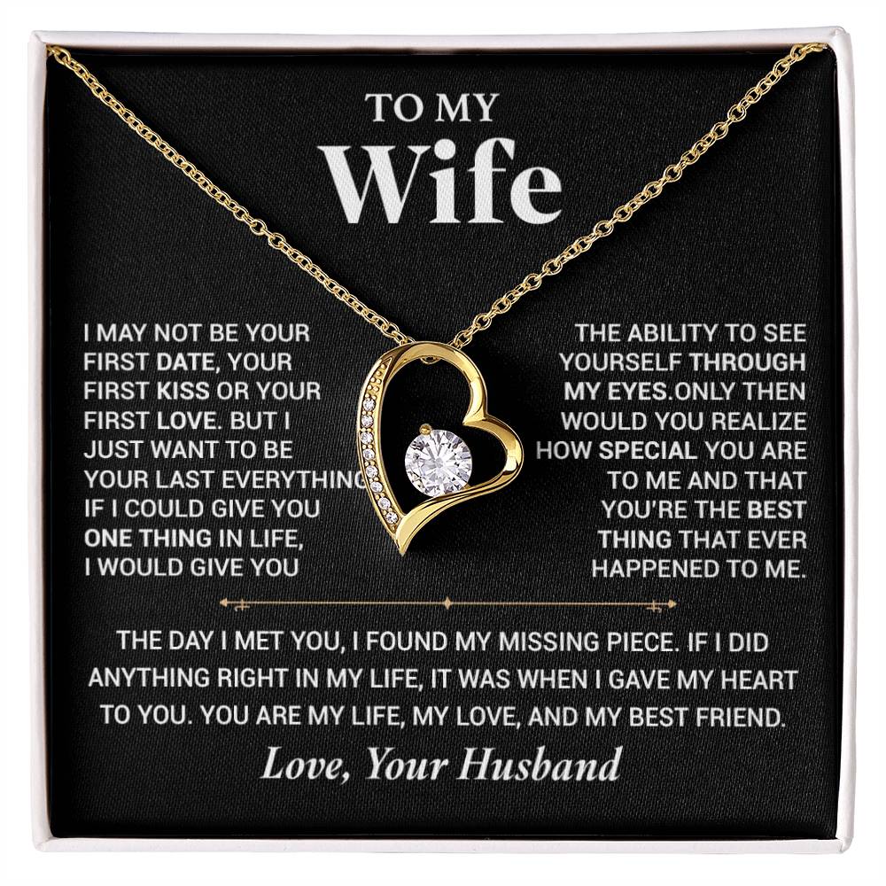 To My Wife Necklace, Christmas Gift For Wife, Christmas Gifts For Her, Wife Gift_ Black