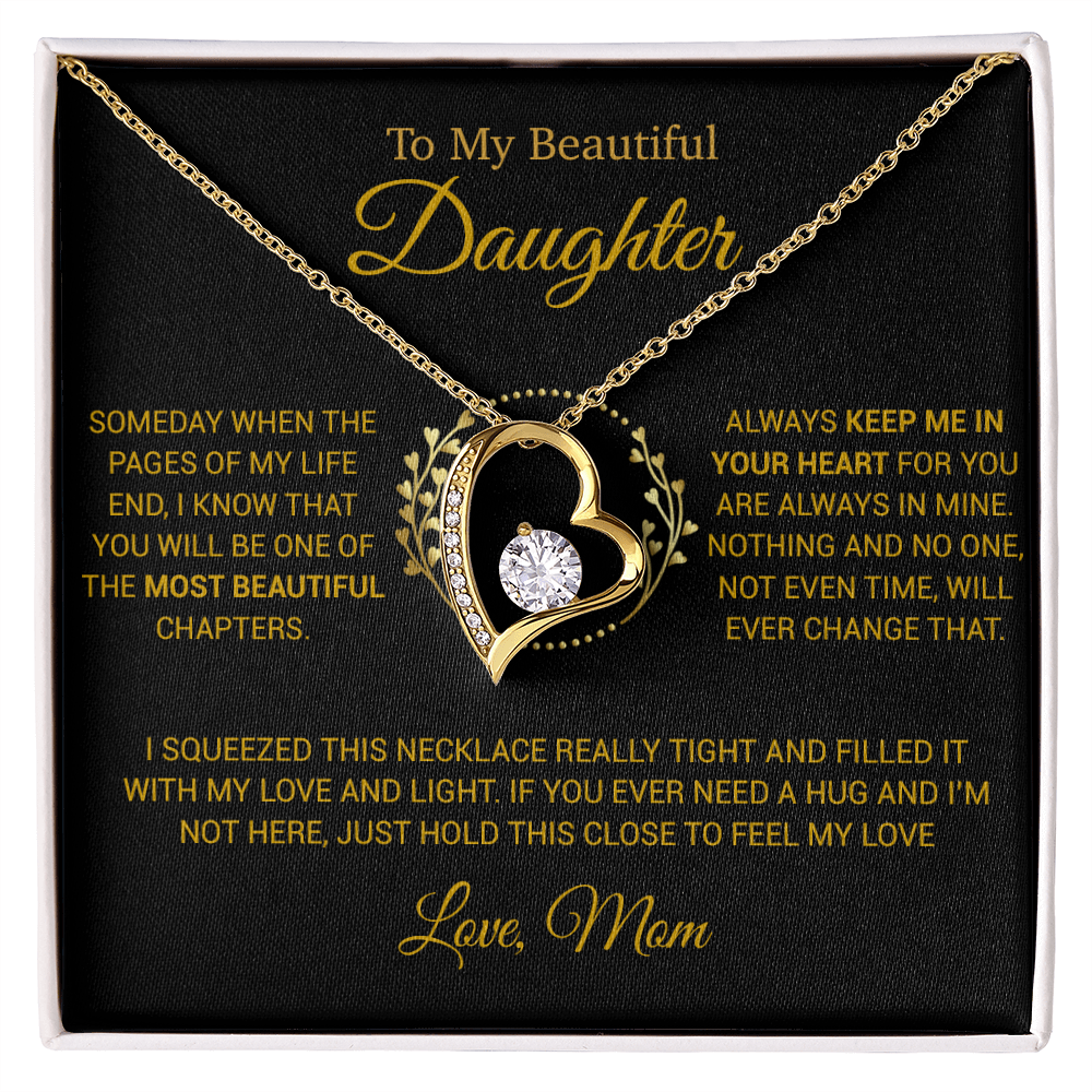 To My Daughter Necklace, Gift for Daughter from Mom, Daughter Mother Necklace 15_12_Gold