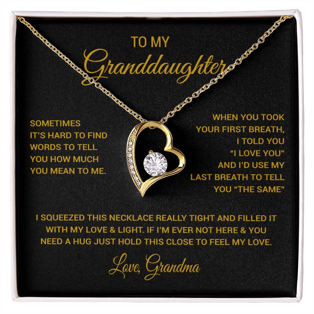 To My Granddaughter Necklace, Xmas Birthday Gift For Granddaughter from Grandma 1_11_Gold