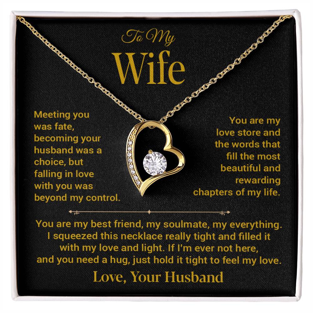 To My Wife Necklace, Gift For Wife, Anniversary Gift For Wife, Christmas Gift 21_11_Gold