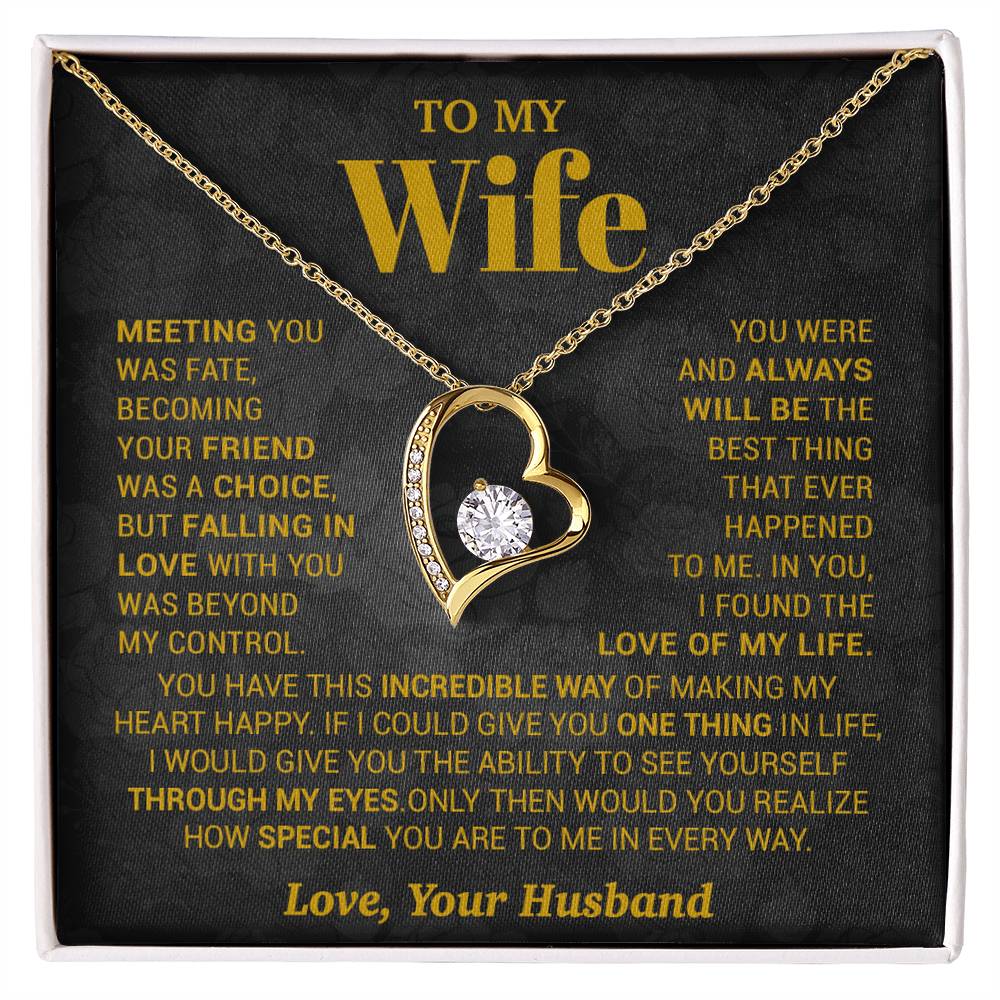 To My Wife Necklace, Meeting You Was Fate Love, Your Husband, Best Necklace For Wife_Gold