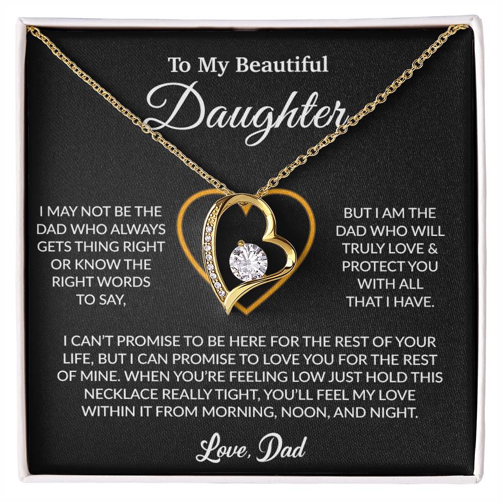 To My Daughter Necklace, Gift for Daughter from Dad, Father Daughter Necklace 13_6_Black