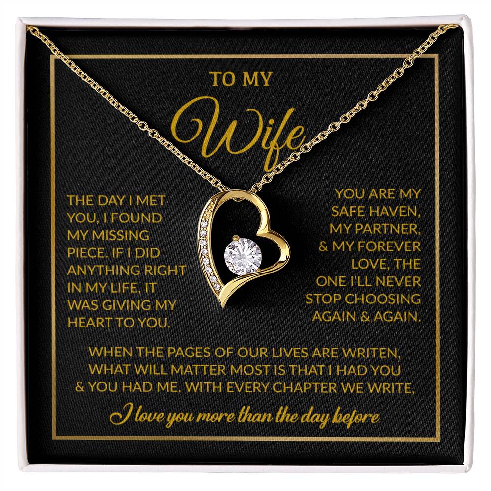 To My Wife Necklace, Gift For Wife, Anniversary Gift For Wife, Necklace For Wife 26_7_Gold