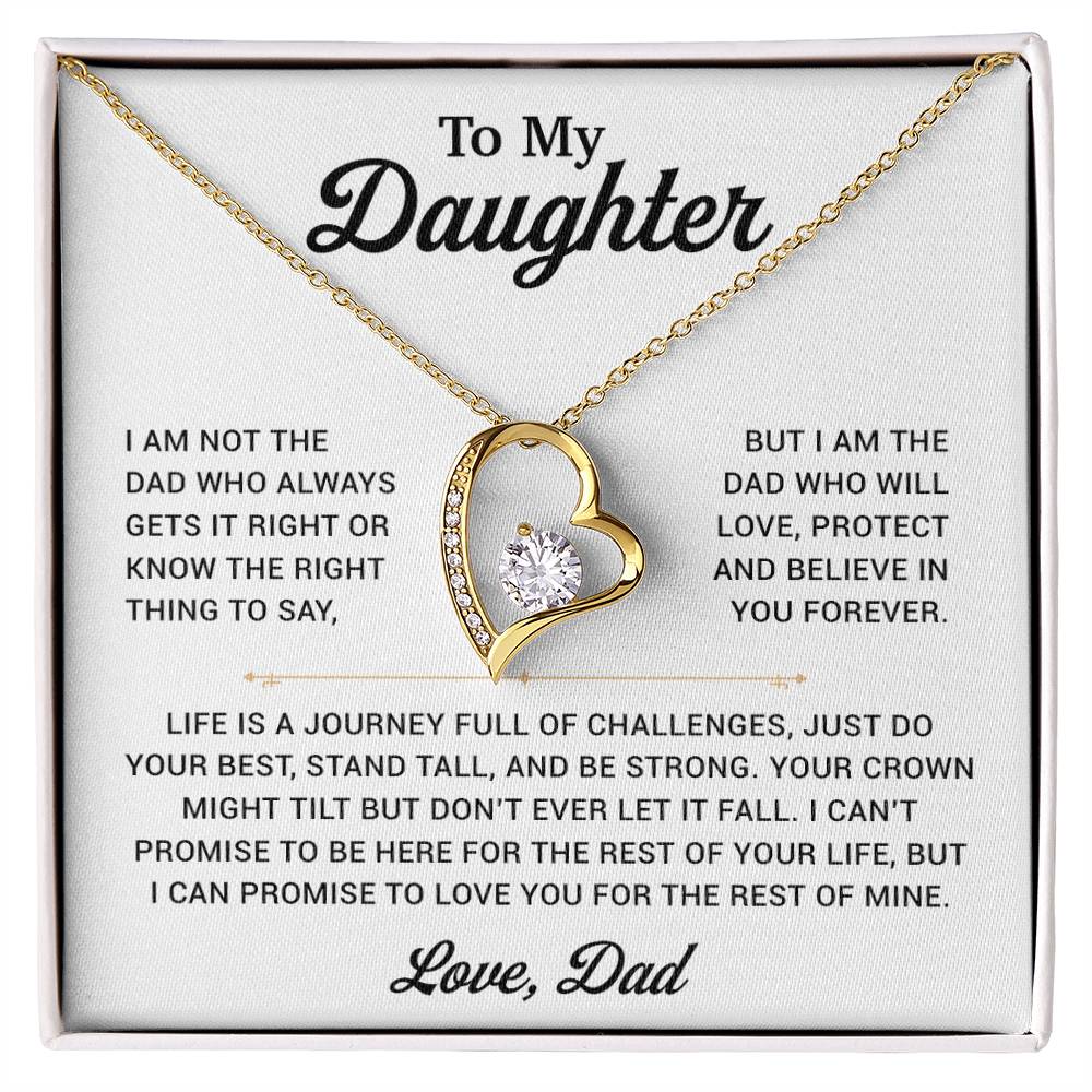 To My Daughter Necklace, Gift for Daughter from Dad, Father Daughter Necklace 24_12_White