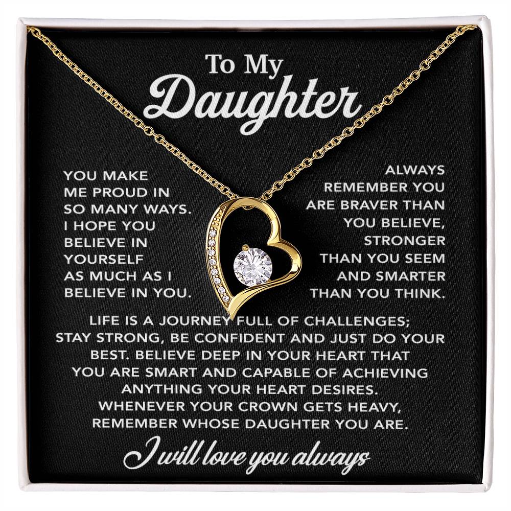 To My Daughter Necklace, Gift for Daughter from Dad, Father Daughter Necklace 24_3_Black